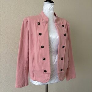 Vintage Tommy Hilfiger Pink Cotton Jacket Blazer Shoulder Pads Size L